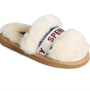 Sperry Women's Fur Trim Clog Slippers - Suede With Berber Lining, Rubber Sole, Cozy Indoor/Outdoor Slippers